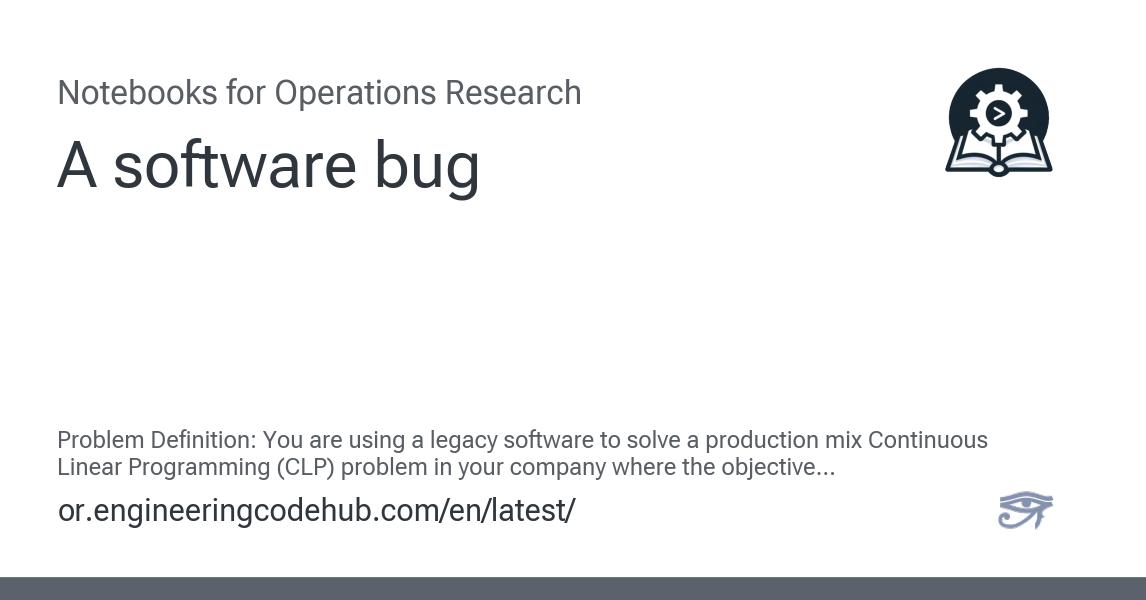 A software bug - Notebooks for Operations Research I documentation