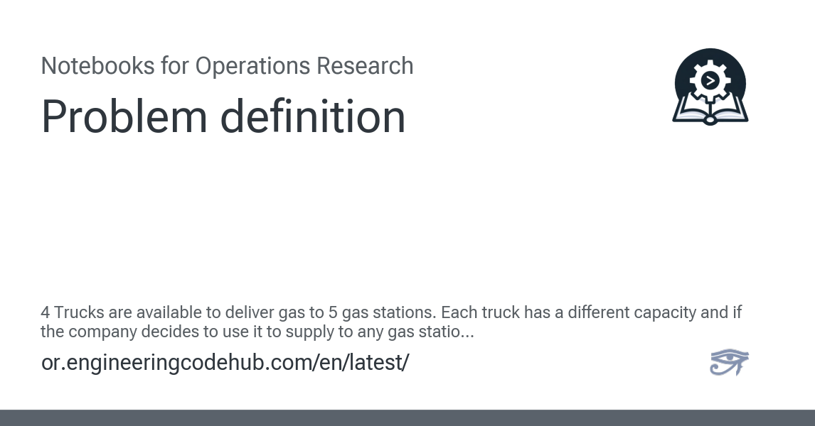 Problem definition - Notebooks for Operations Research I documentation